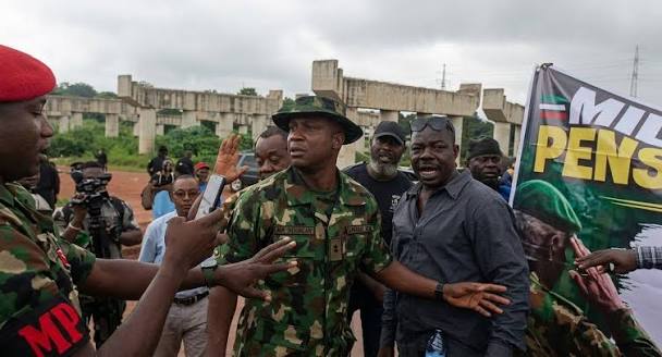 Protest at Ministry of Defence over delay in pensions increase