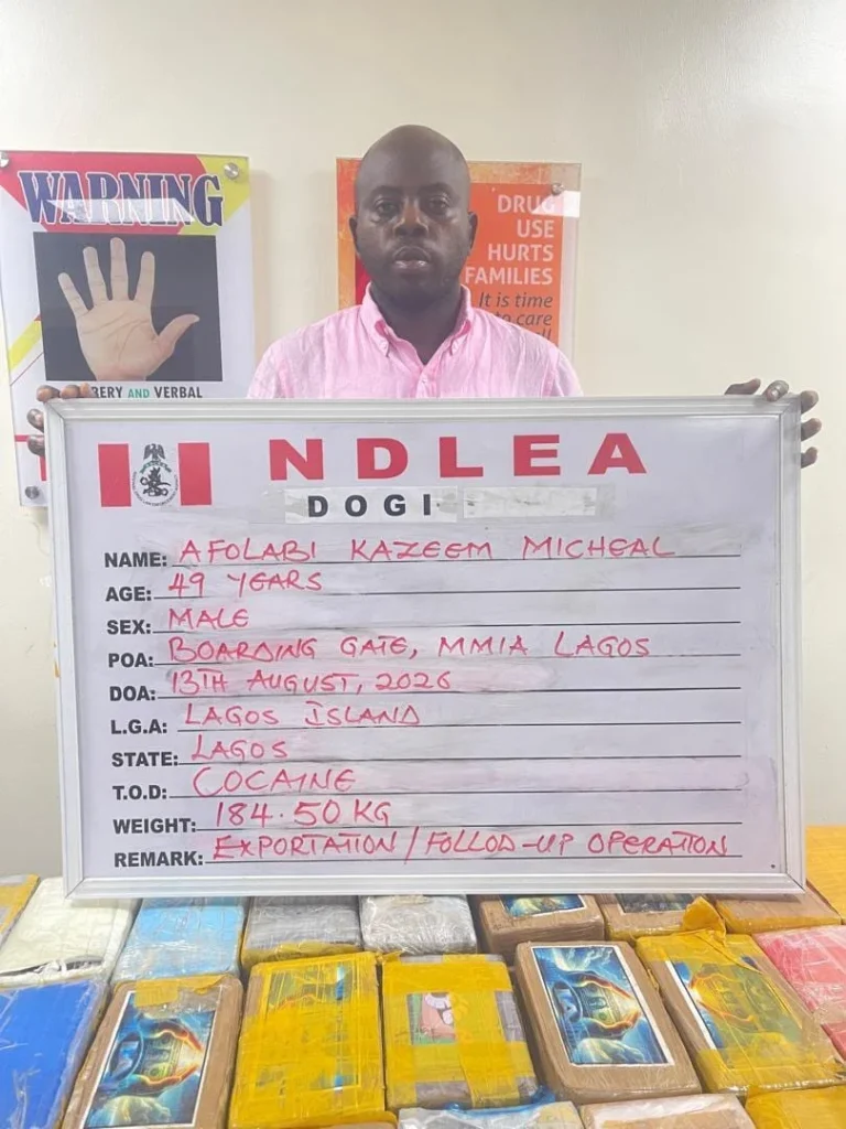 NDLEA nabs drug kingpin, Afolabi Kazeem Michael, trying to escape to Paris